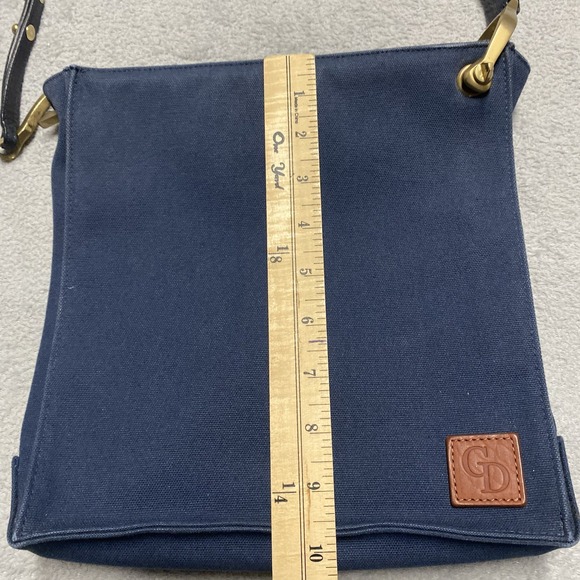 Gunner's Daughter Handbag Blue Canvas Nautical Gold Accent Crossbody Made In USA - Picture 5 of 12